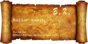 Baller Kevin névjegykártya